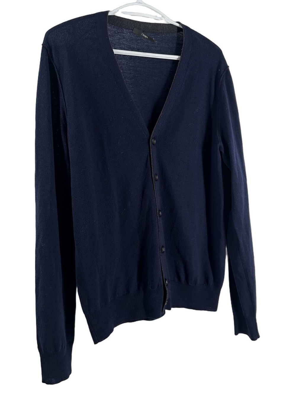 Z Zegna wool cardigan sweater blue burgandy  stripe classic preppy luxury sz m
